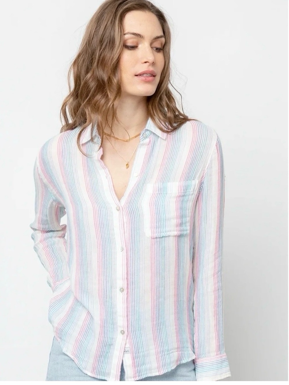 Rails NWT Ellis Button-Down Shirt in Iris Stripe M